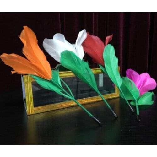 Flower Appearing From Crystal Tube/Clarity Tube Magic Tricks Stage Gimmick Funny Mentalism Illusion Appear Feather Flower Magie