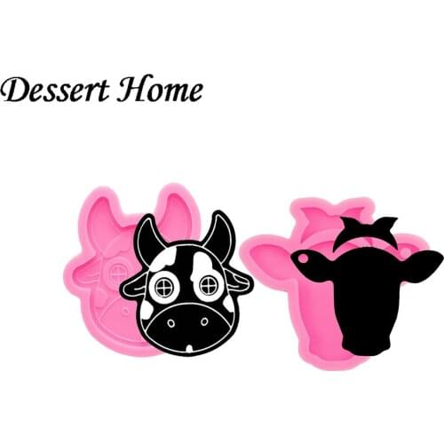 DY0093 DIY cow Bullfight shape epoxy resin molds Long Horn Bull Head silicone mold for keychains Jewelry Making Tools