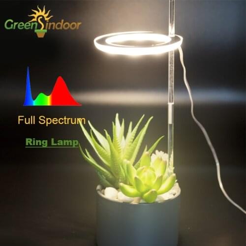 Indoor Led Grow Light Full Spectrum Phyto Lamp USB 5V Phytolamp For Growth Succulent Plants Lights Ring Lamps With Switch Button