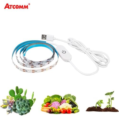 1m 2m USB LED Grow Lights Full Spectrum Touch Control 3 Colors 2835 Chip LED Phyto Lamp Growing Strip For Plants Grow Tent Box