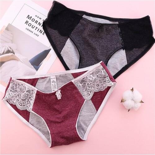 Physiological Briefs Women Leakproof Panties Sexy Menstrual Period Underwear Broadened Foral Female 5 Colors