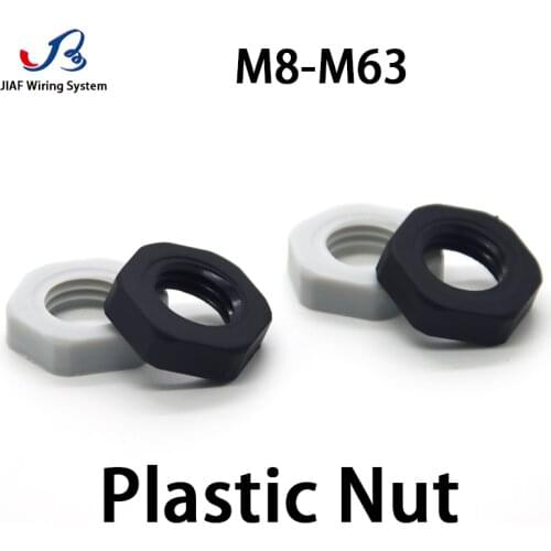 Plastic Nuts 10Pcs Metric Thread Hexagon Black Nylon Nut Thread distance 1.5mm M8/10/12/14/16/18/20/22/24/25/32/40/50/63*1.5