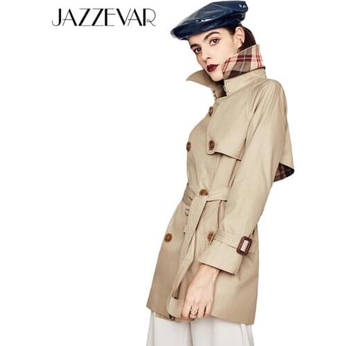 Женские короткие тренчи JAZZEVAR China At AliExpress