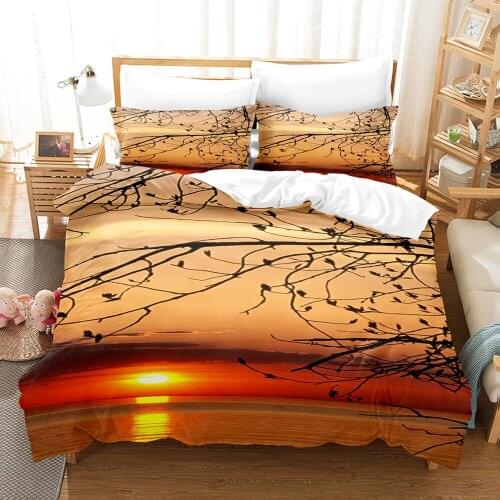 Seaside Scenery Bedding Set Single Twin Full Queen King Size Ship Coconut Tree Bed Set Childrens Kid Bedroom Duvetcover Sets 16