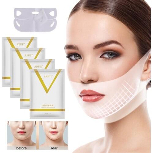 Wholesale Face Lift Slimming Mask V Line Chin Up Patch 4D Reduce Double Chin Tape Neck Firming Shape Mask US BR Do Dropshipping