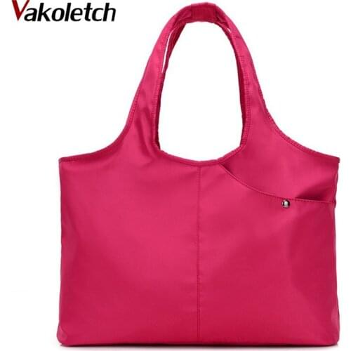 Fashion Nylon Big Capacity Tote Purple Bags Waterproof bolsas New Women Handbag Casual Large Shoulder Bag Messenger Bags KL525