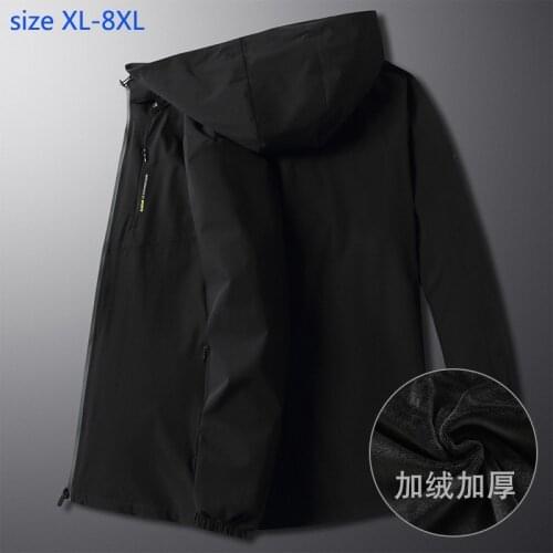 New Fashion Super Large Thickening Male Internal velvet Jackets Autumn Winter Men Casual Loose Windbreaker Men Plus Size XL-8XL