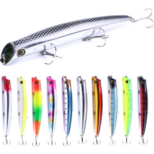 New Lure 1 Pieces Oversize Lure Minnow Sea Fishing Tackle Artificial Hard Bait Hook 12cm 17g Laser Lures