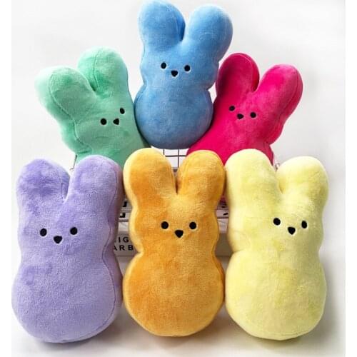 New Kawaii Easter Bunny Peeps Bunny Plush Toys Cartoon Cute Rabbit Stuffed Animal Soft Doll Pillow Toys for Children Girls Gifts