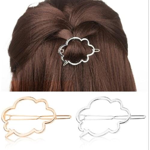 New Arrival Clouds Hollow Hairpin Edge Clip Romantic Lovely Cartoon Hair Decorate Women Hair Fashion Jewelry Gold Sliver