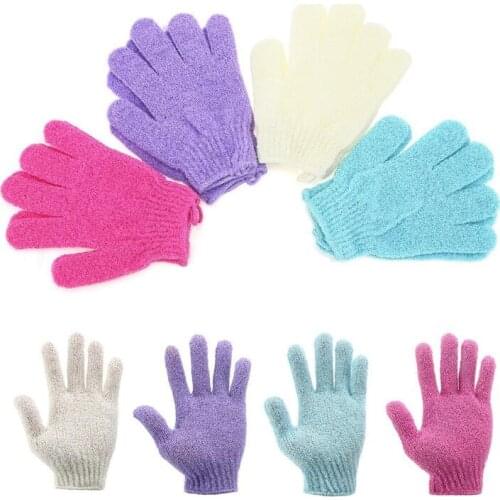 Shower Bath Gloves Exfoliating Wash Skin Spa Massage Scrub Body Scrubber Glove 7 Colors Soft bathing gloves Gift LX2404