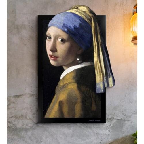 Personalized 3D Wooden Table (Girl with a Pearl Earring) 50x30 cm. Reliable Quality Cost-Effective Home Decoration Special Design
