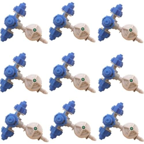 40pcs/pack 4Nozzles Fogger Misting Sprinkler With White Antidrip Connector For Greenhouse Micro Irrigation Drip Watering M188