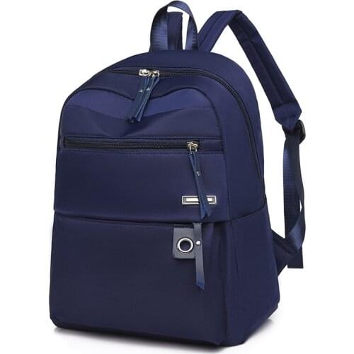 Backpack Ladies 2021 New Oxford Cloth Bag Simple Fashion Backpack Large Capacity Student School Bag Solid Color Mens Backpack