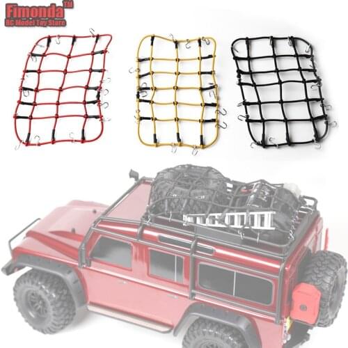 Elastic Luggage Net Car Roof Rack Storage Net With Hooks Rubber Band for Axial SCX10 Net D90 RC4WD Traxxas TRX-4 1:10 RC Car Red