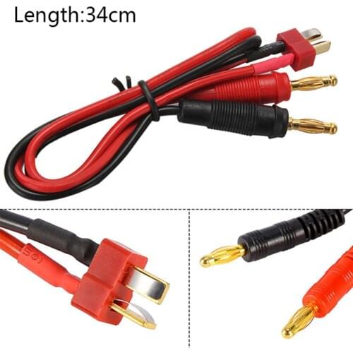 34cm RC Connector Cable T Plug To 4mm Banana Connector For B6 B6AC B8 Chargers RC Connector Cable RC Accessories