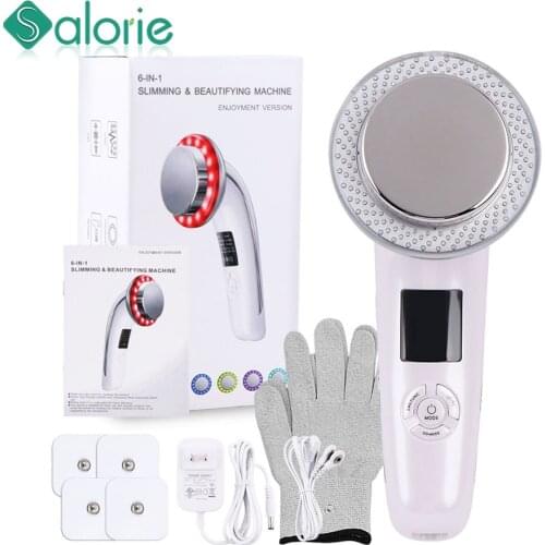 SALORIE 6 IN 1 EMS ultrasonic Massager Slimming Gel Cream RF Infrared 1Mhz Ultrasound Cavitation Fat Burner Bar Weight Loss