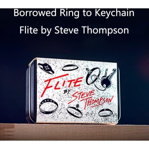 Flite Magic Tricks Borrowed Ring to Keychain Appear Vanish Magia Magician Close Up Street Illusions Gimmicks Mentalism Props