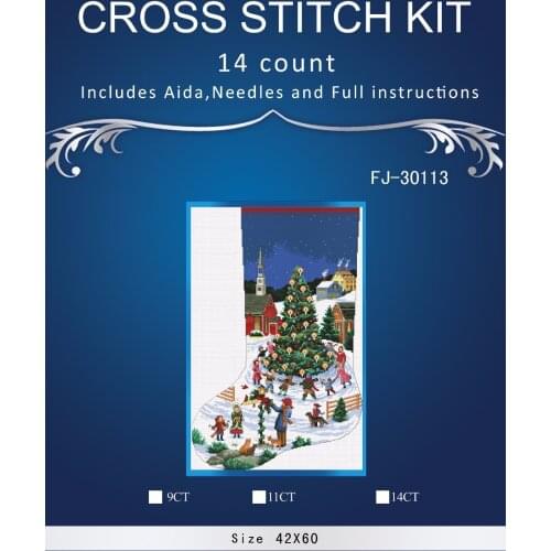 Top Quality Lovely Hot Sell Counted Cross Stitch Kit Old World Holiday Ornaments Similar DMC DIM fj-30113 christmas sock