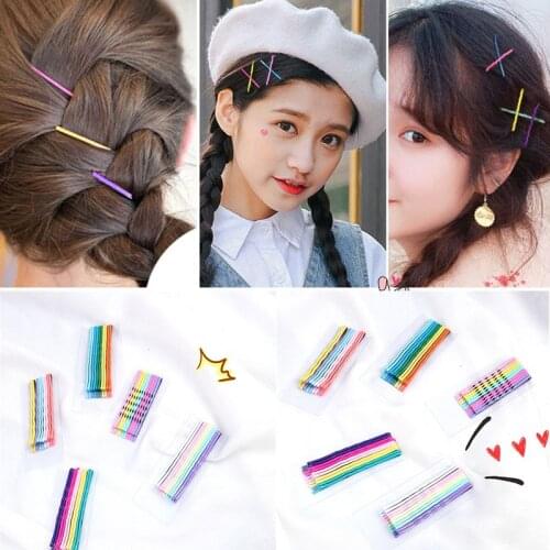 Korean Hair Pins Kpop Hair Clip Colorful Bob Pin Hairclips Women Hairpin Girls Hairpins Hairgrip Bobby Pin Hair Accessories
