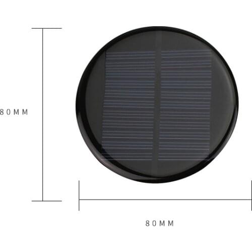 DIY Solar Power Lithium battery charger 6V Epoxy solar panel 80mm x 80mm circle 0.6W Polycrystalline solar cell module 10pcs/Lot
