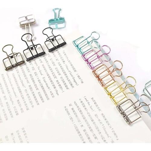 10 PCS Metal Wire Binder Clips Hollow Out Long Tail Rust Proof Clip for Paper Bill Documents Office Supplies