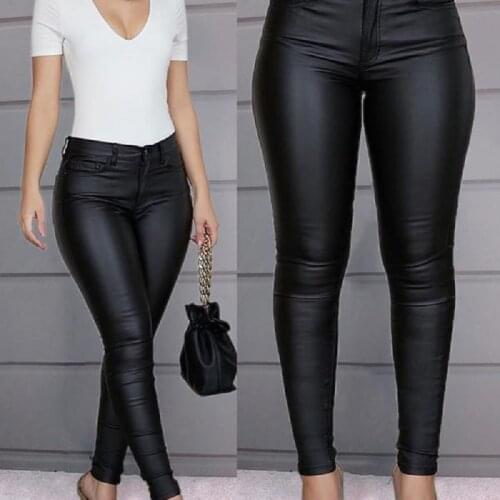 Maternity Women Leather Pants Fashion Europe and America Spring Ladies Casual Skinny Capris Woman Autumn Tight Plus Sizes Pants
