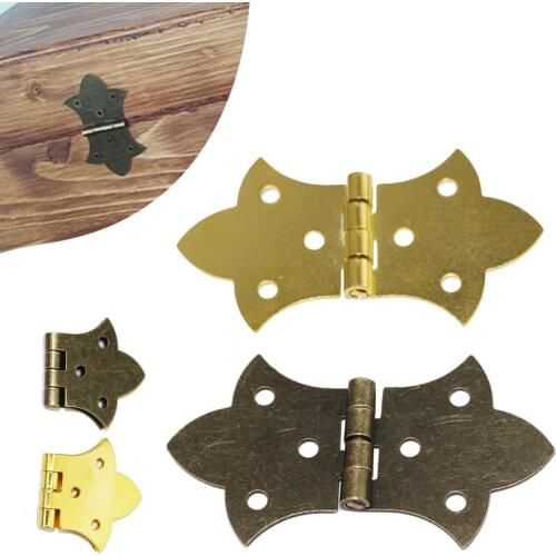 10pc Mini Bronze Gold Wooden Box Hinge Zinc Alloy Cabinet Hardware Antique Hinges For Jewelry Wooden Gift Wine Case Retro Hinges