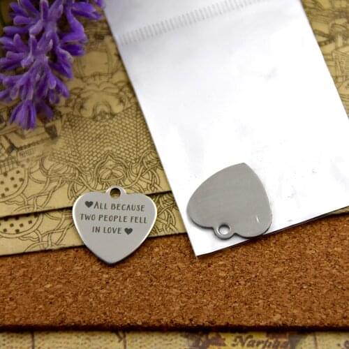 10pcs--stainless steel charms"all because two people fell in love"5 style for choosing DIY Charms pendants