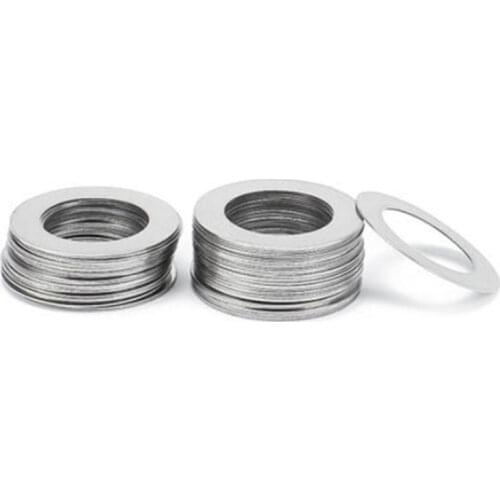 100PCS M5*7/8/9/10/11/12 thin washer 0.2mm 0.3mm 0.5mm Stainless Steel 304 Ultra-thin Flat Washer Gasket Adjustment washer
