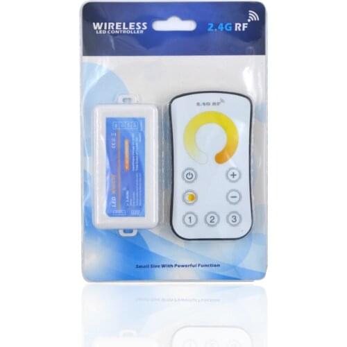 10pcsDC12V~24V LED Strip Controller RF 2.4G Wireless Touching LED WW/CW adjust color temperature Remote Controller + WW/CW LED
