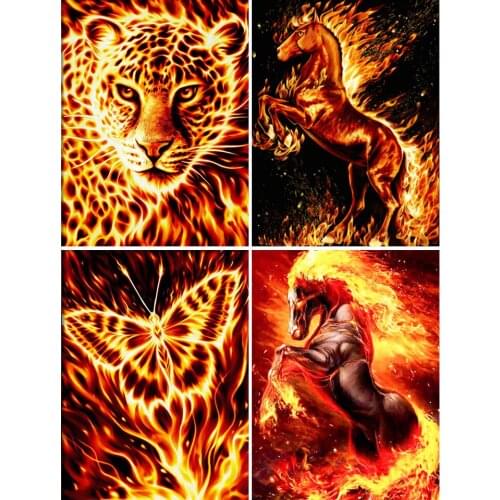 5D DIY Diamond Painting Butterfly Animals Lion Wolf Cross Stitch Kit Full Embroidery Mosaic Art Picture of Rhinestones Decor