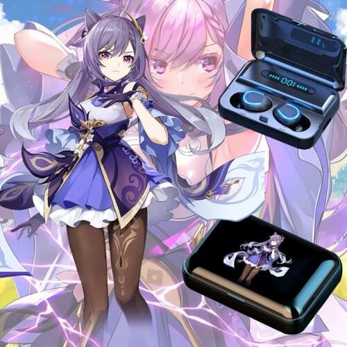 Game Genshin Impact Bluetooth Earphones Keqing Zhongli Xiao Klee Venti Barbara Mona Cosplay Wireless Earbuds Unisex Daily Gifts