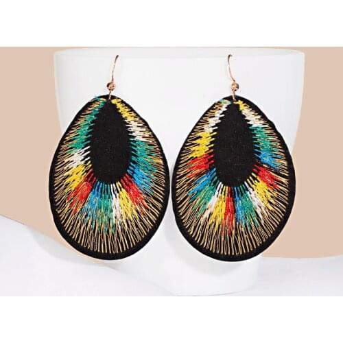 Bohemian Summer Handmade Water Drop Earrings Women Wedding Girls Party Gift Embroidery Statement Earring Vintage Jewelry