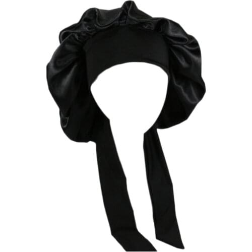 1 Piece Girls Women Polyester High Elastic Night Sleeping Shower Cap Hair Bonnet Hat Head Cover Satin Turban