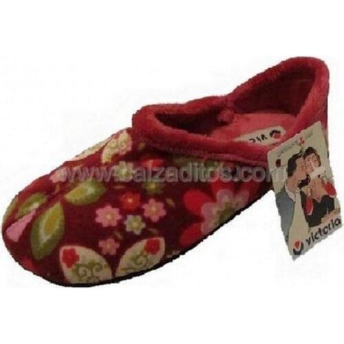 Home slippers burgundy color for girl of Victoria