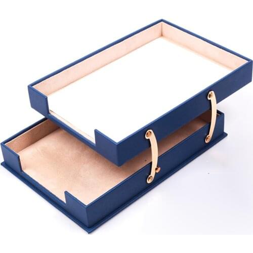 Leather Document Tray Double (Desk Organizer, Office Accessories, Desk Accessories, Office Supplies, Office Organizer)
