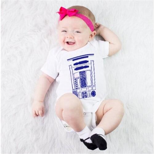 Cotton Newborn Baby Girls Boys Clothes Short Sleeve Bodysuits Print Star Wars Cute Summer Jumpsuit Outfits Baby Clothes DS19