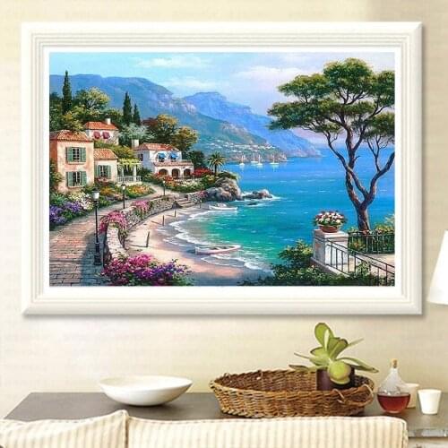 GATYZTORY Paint By Numbers For Adults Children Harbor Landscape Oil Painting HandPainted Drawing On Canvas Home Decor Gift