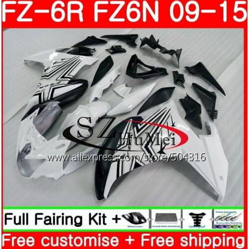 Body For YAMAHA FZ6N FZ6 FZ6R 09 10 11 12 13 14 15 TOP white black 75SH4 FZ-6R FZ 6R 2009 2010 2011 2012 2013 2014 2015 Fairings