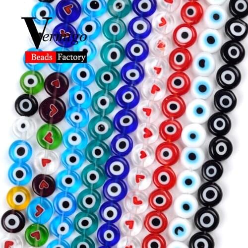 6-10mm Millefiori Glass Evil Eye Lampwork Round Beads for Jewelry Making Spacer Crafts Beads Diy Bracelet Jewellery Accessories