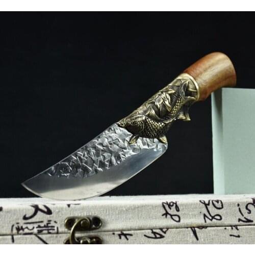 Longquan ghost hand-forged small kitchen knife old fashioned kitchen knife sharp bone shaver household fruit knife chef knife