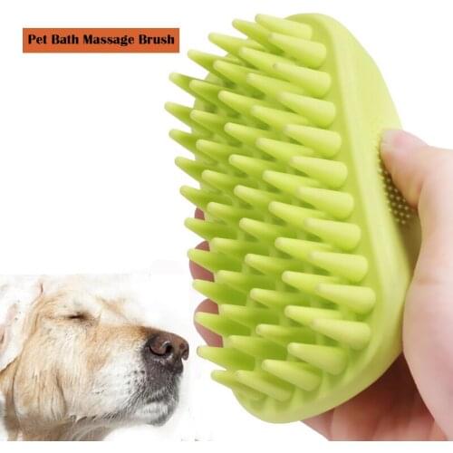 Pet Dog Bathing Massage Brush Cat Bathing Comb Scrub Soft Rubber Brush Pet Supplies For Teddy Samoyed Dog Accessories