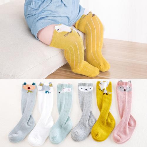Lovely Cute Unisex 1 Pair Cartoon Fox Kids Baby Knee Socks Babies Toddler Infant Animal Soft Cotton Socks 0-3 Y