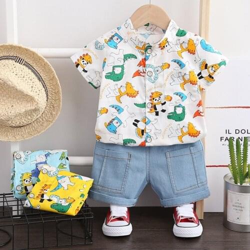 Fashion Baby Boys Clothes Set Summer Cartoon Kids Shirt+Shorts Suit Toddler Outfit 1 2 3 4 Years Boy Clothes Children Costume