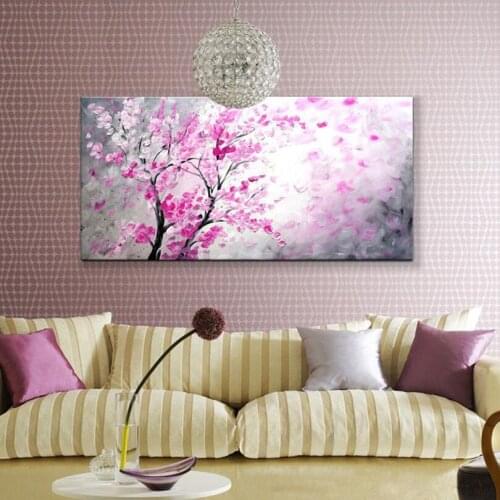 New handmade Modern Canvas on Oil Painting Palette knife Tree 3D Flowers Paintings Home living room Decor Wall Art 168025