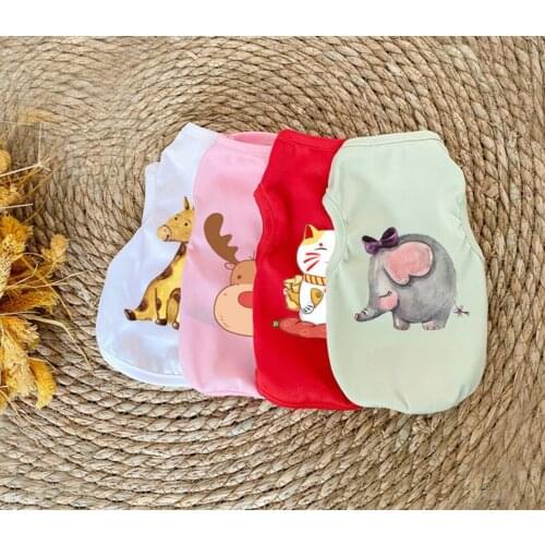 Dog Clothes for Small Dogs Cute Printed summer Pets tshirt Puppy Dog Clothes Pet Cat Vest Cotton T Shirt Pug Apparel Costumes