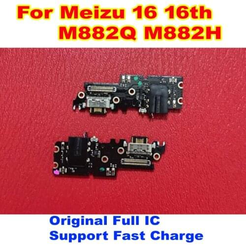Original Working Full IC Charging Port PCB Board USB Charge Dock Connector with Microphone Flex Cable For Meizu 16th M882Q M882H