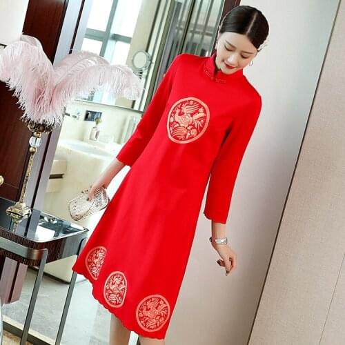 Autumn And Winter Special Offer Vintage Style Embroidery Loose Woman Jacket And Dress L-3XL