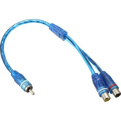 RCA Phono Y Splitter Lead Adapter 1x Male To 2 Female Car Audio Connector Plug